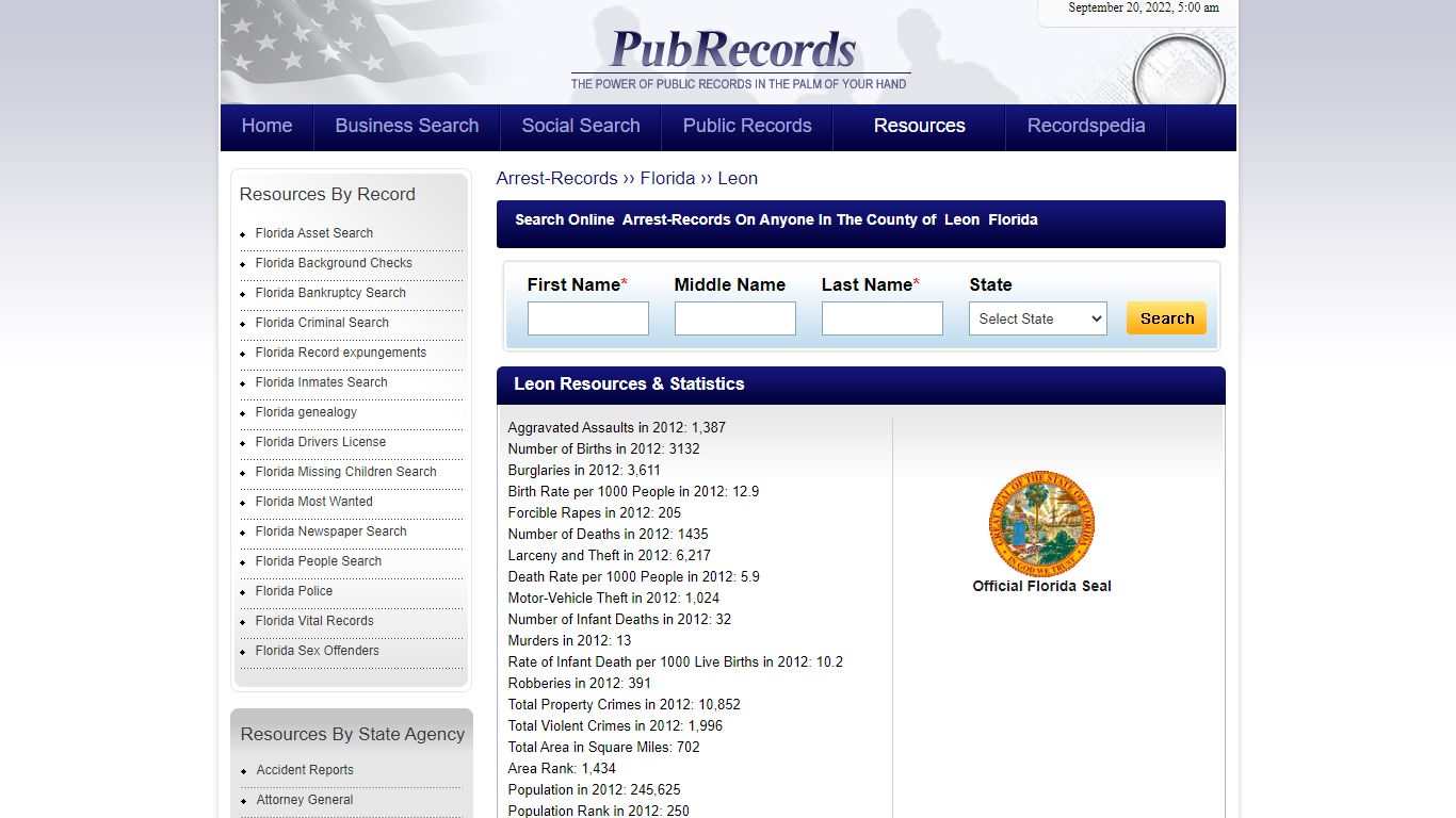 Leon County, Florida Arrest Records